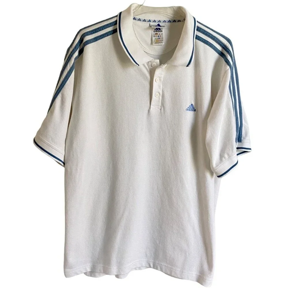 Adidas White Polo Shirt Mens Size XL